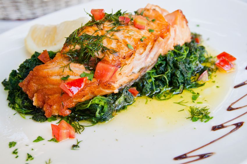 salmon-plate